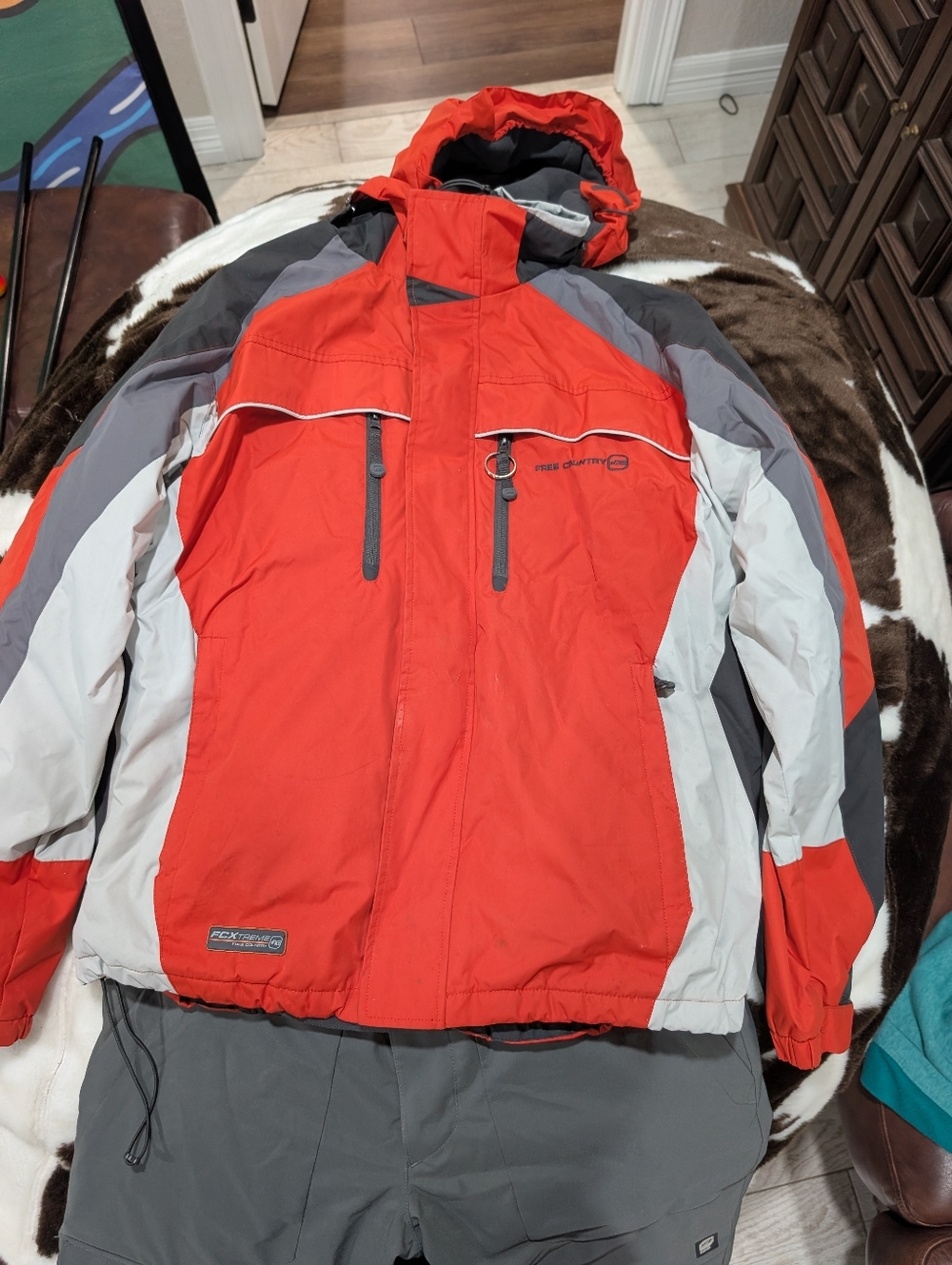 Free Country Orange, Gray & White Men's Ski Jacket and Ski Pants